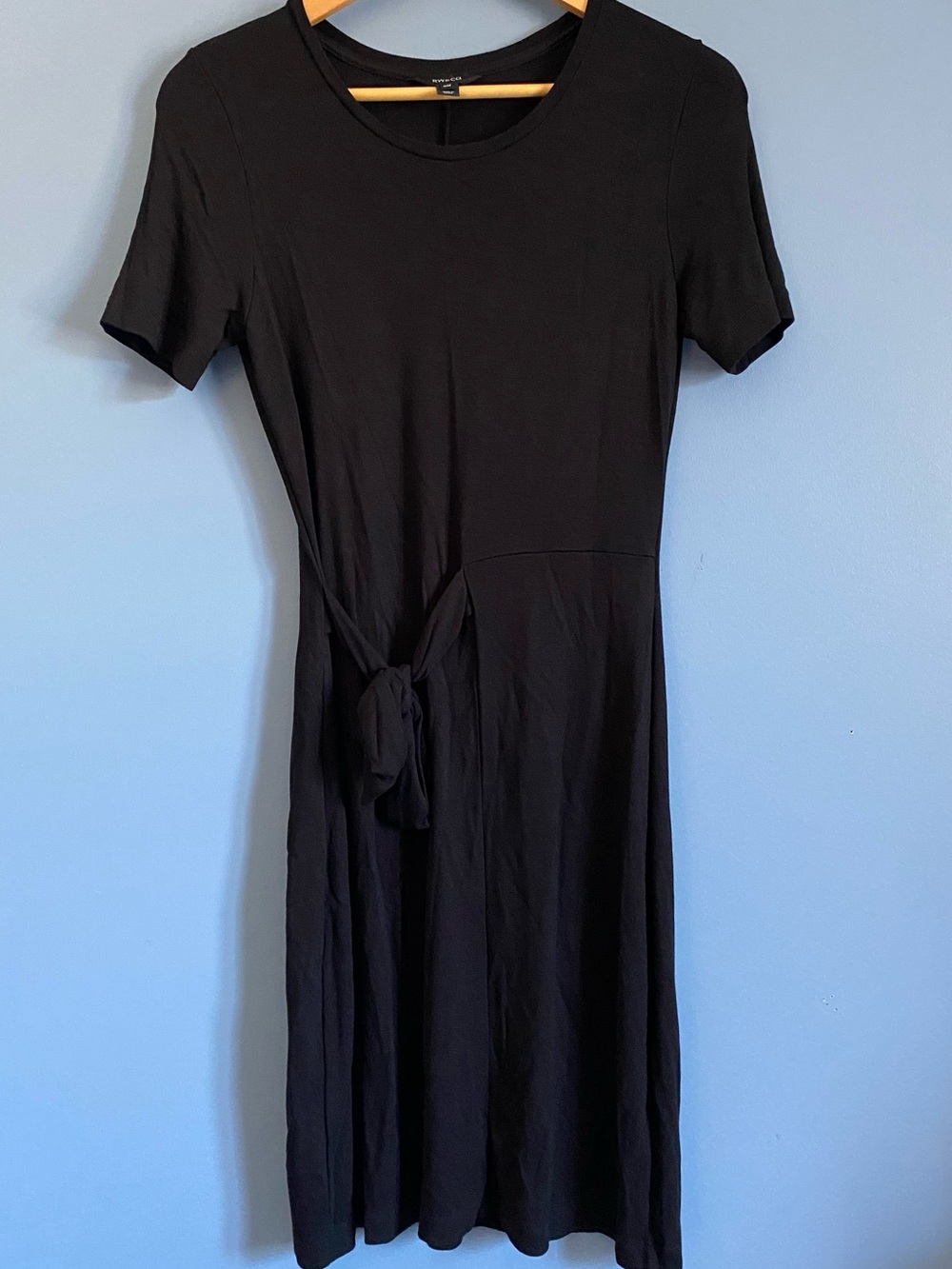 RW&CO. Women's Black Short-Sleeve Tie-Waist Dress